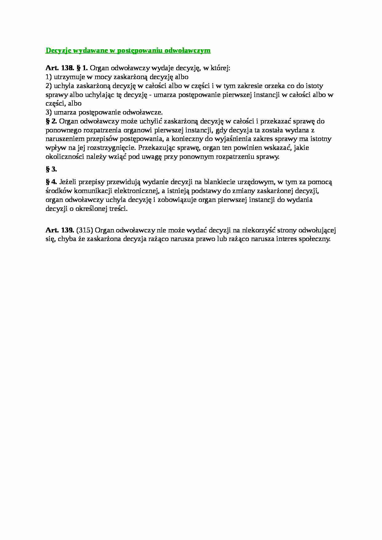 Decyzje wydawane w postępowaniu odwoławczym - strona 1