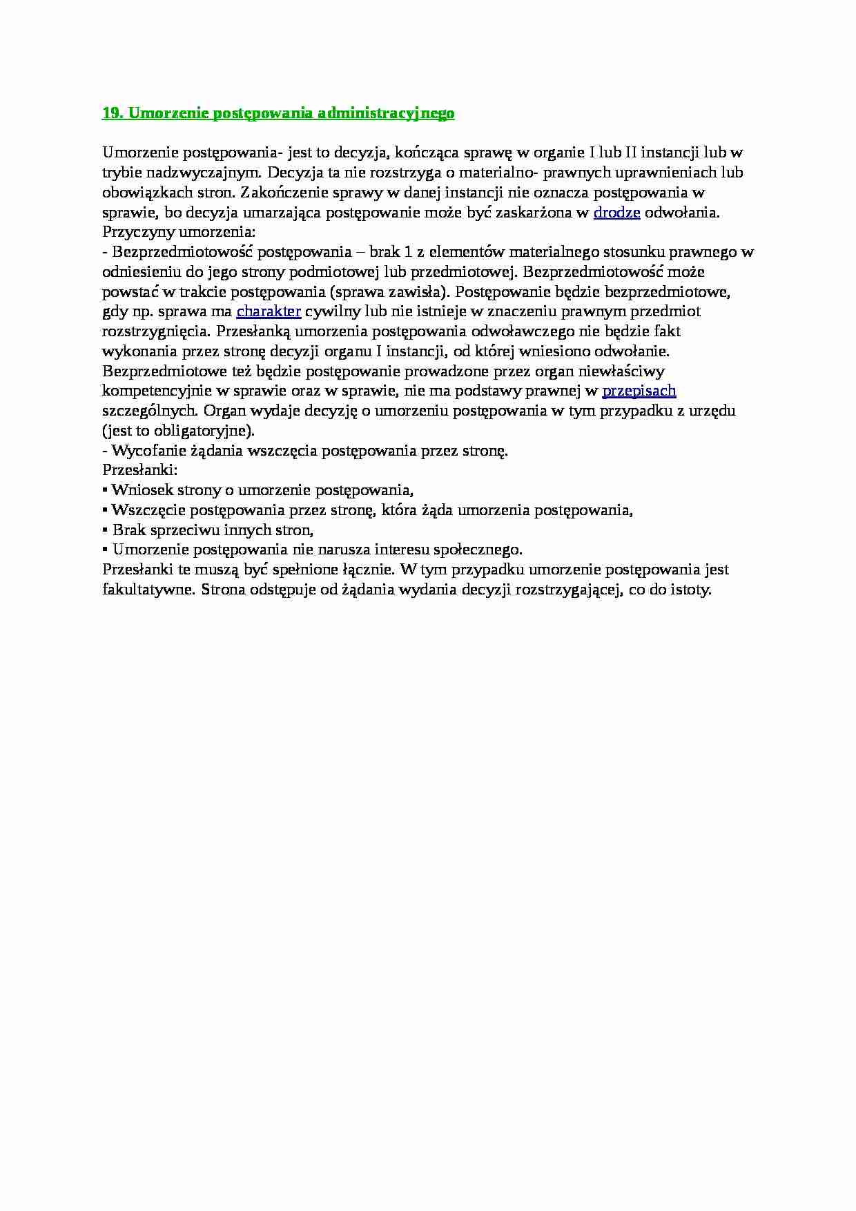 Umorzenie postępowania administracyjnego - strona 1