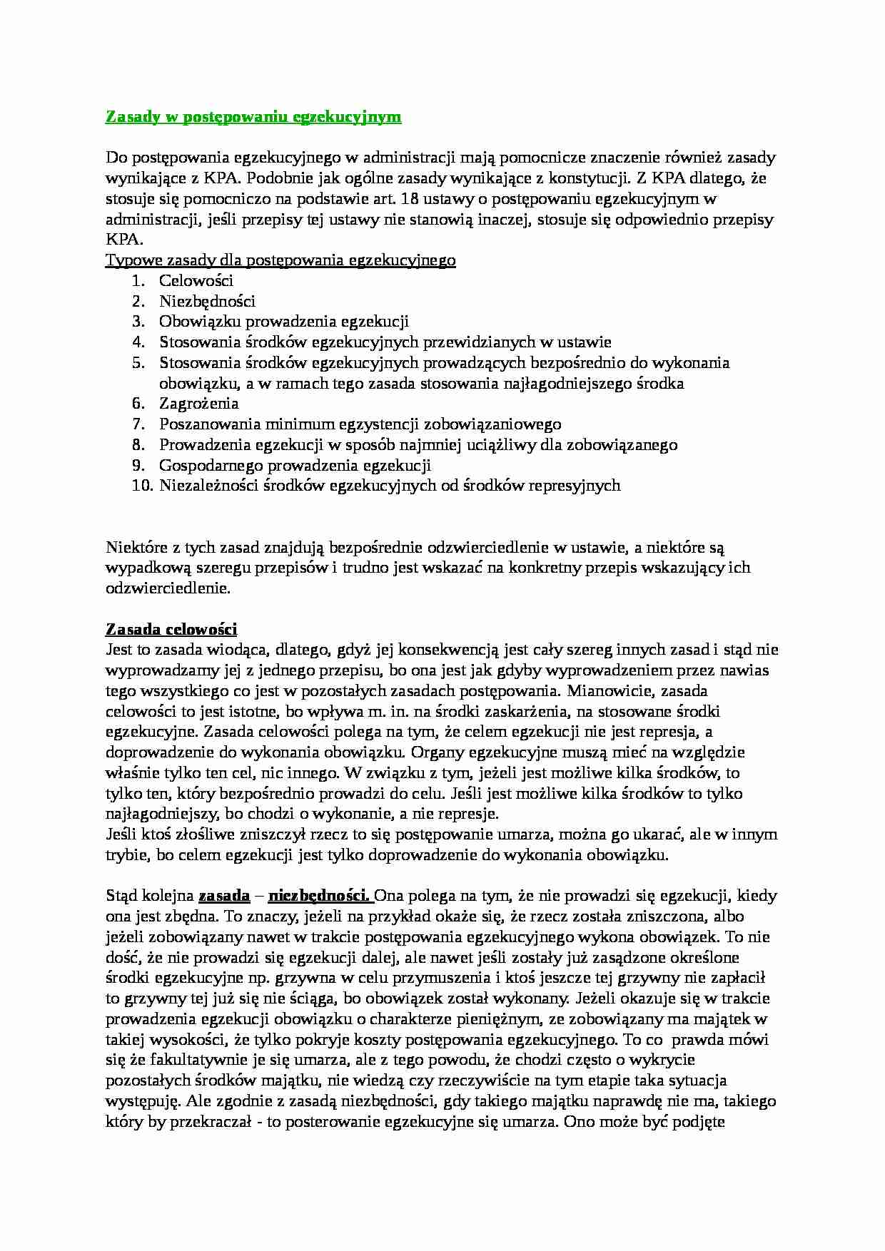 Zasady w postępowaniu egzekucyjnym - strona 1