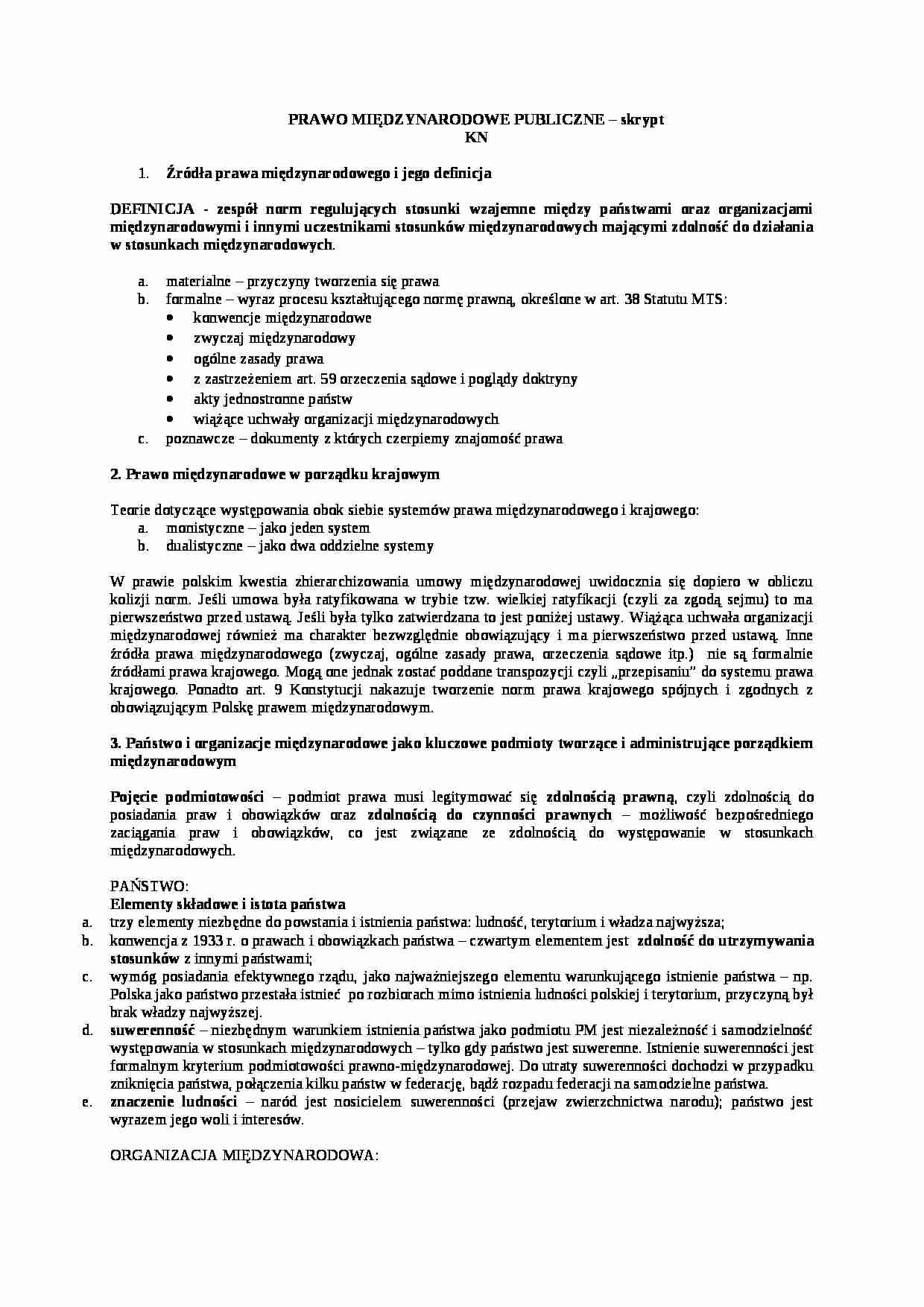 Sprawo międzynarodowe publiczne-skrypt - strona 1