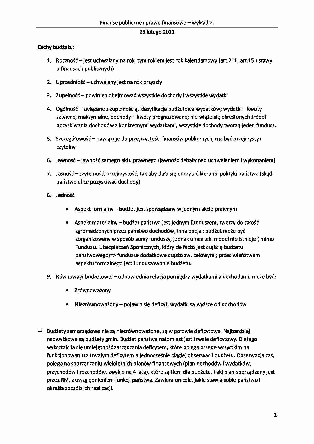 Cechy budżetu - strona 1