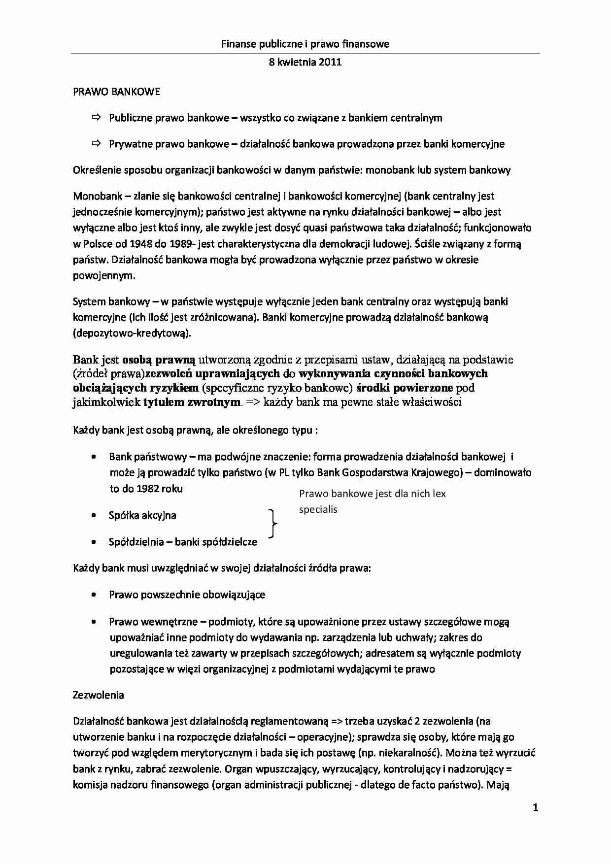 Prawo bankowe - Zezwolenia  - strona 1
