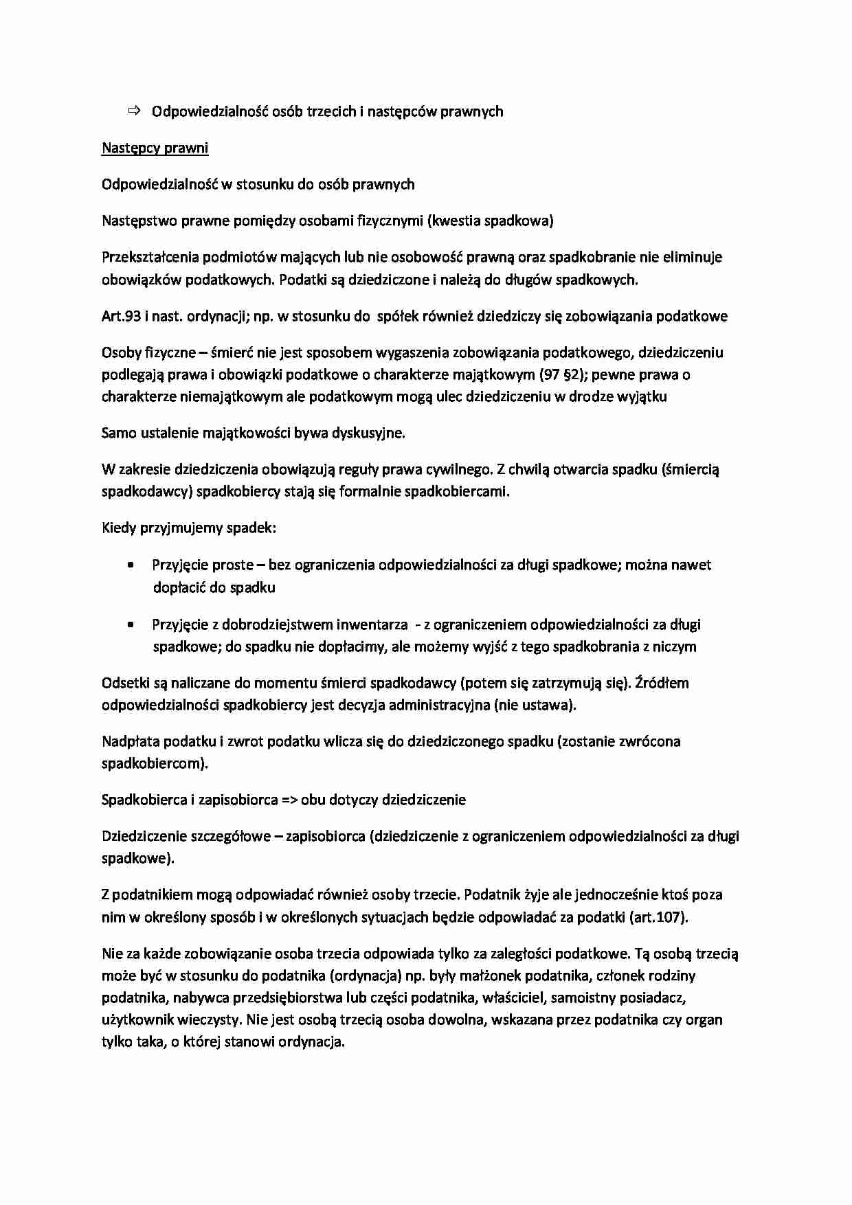 Odpowiedzialność osób trzecich i następców prawnych - strona 1