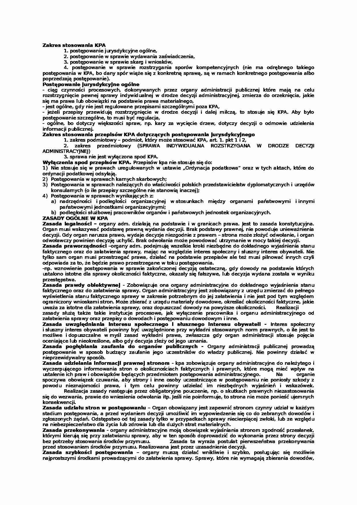 Zakres stosowania KPA - strona 1