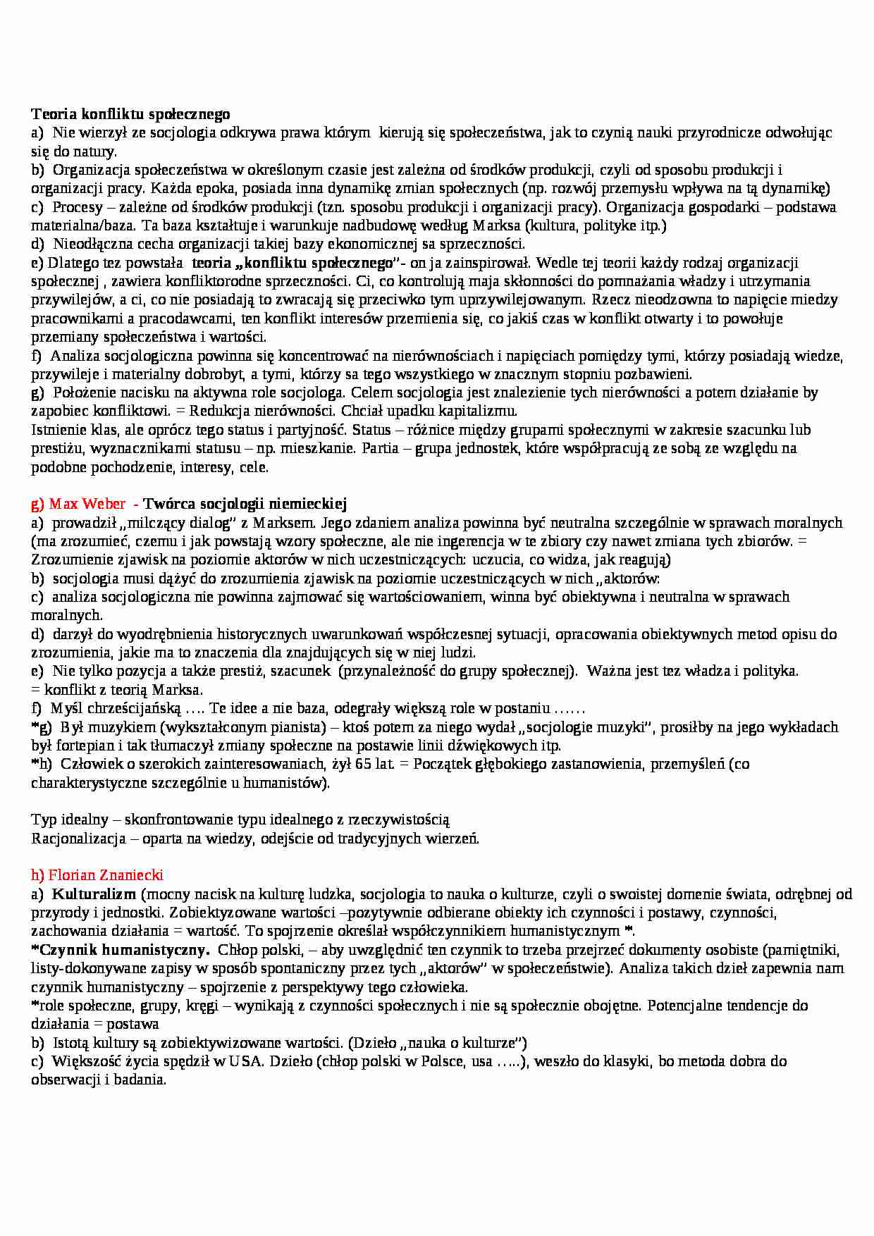 Teoria konfliktu spolecznego - strona 1