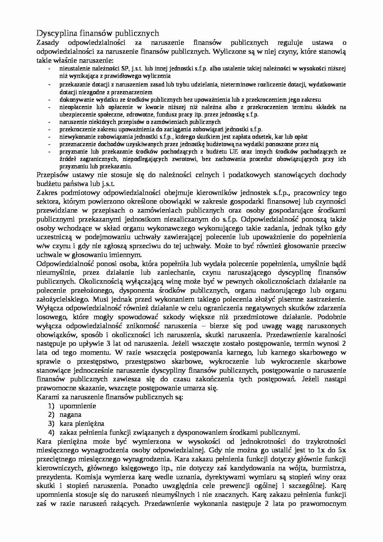 Dyscyplina finansów publicznych - strona 1