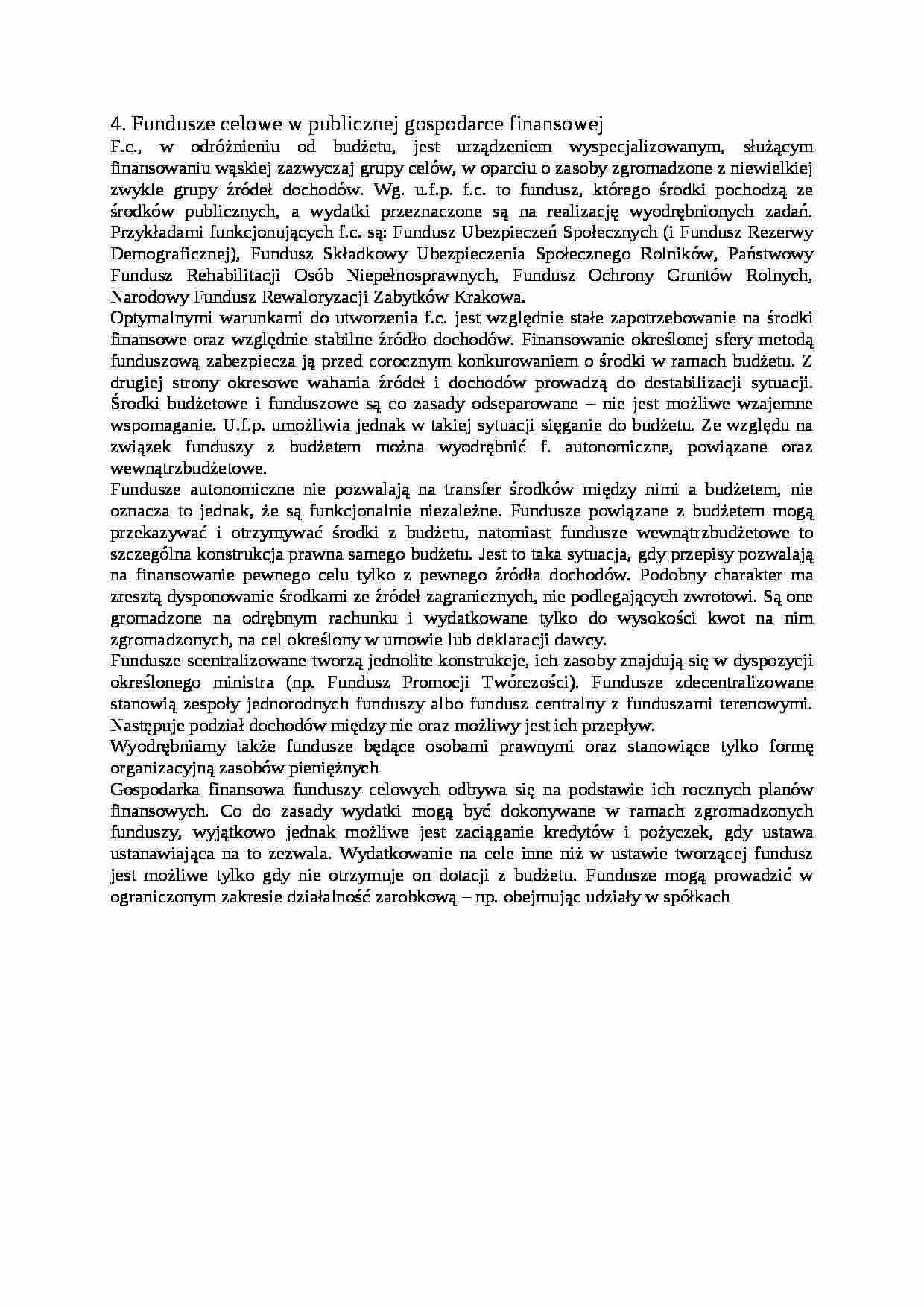 Fundusze celowe w publicznej gospodarce finansowej - strona 1