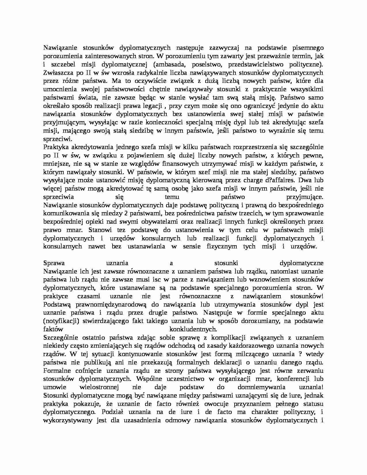 Nawiązanie stosunków dyplomatycznych - strona 1