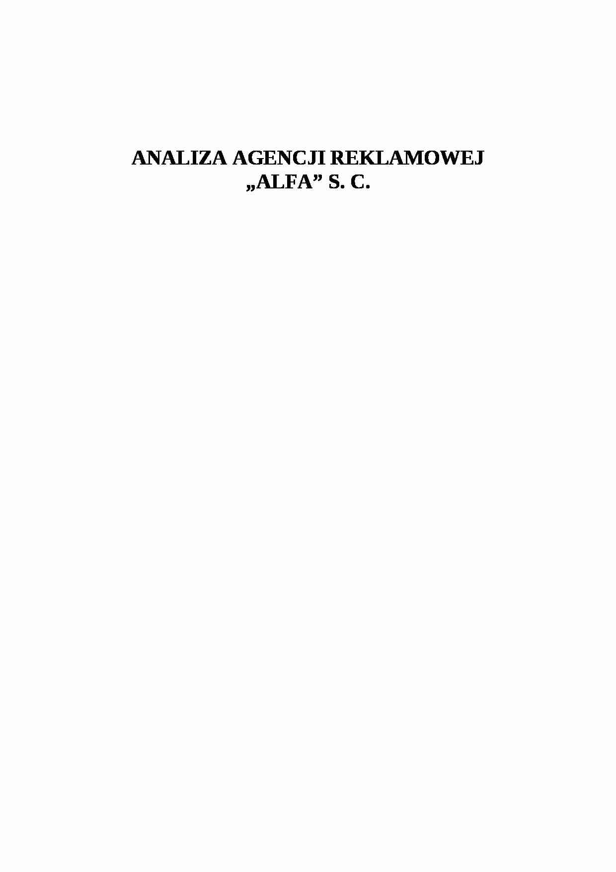 Analiza finansowo - strategiczna agencji reklamowej - strona 1