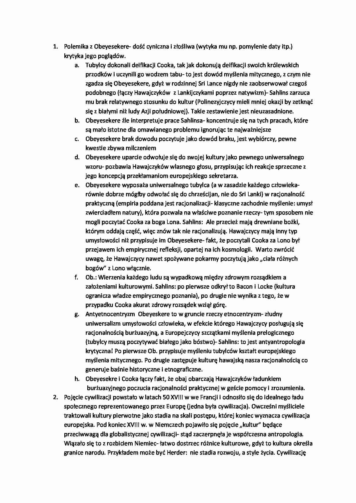 Sahlins - jak myślą tubylcy - strona 1