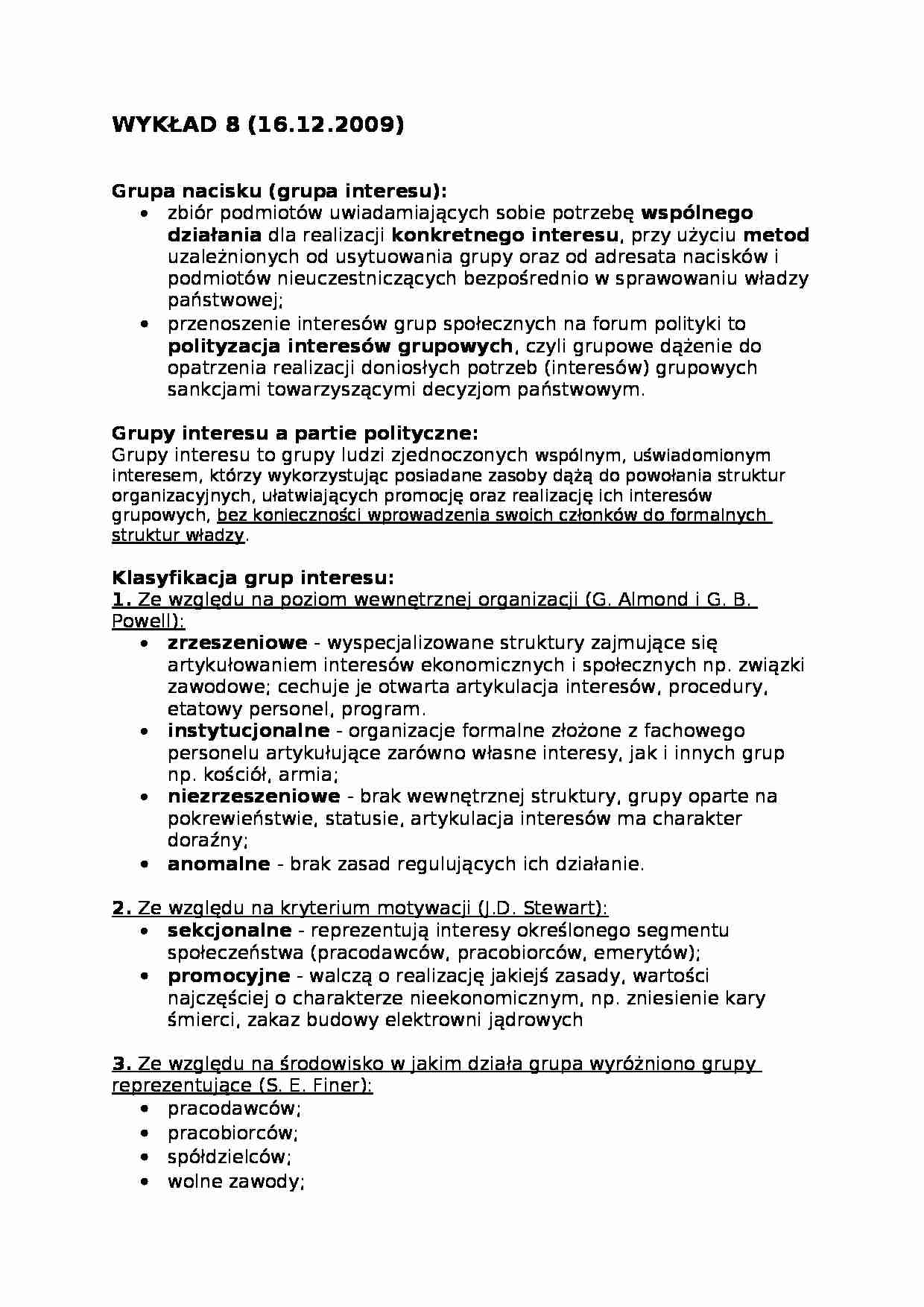 Grupa nacisku - wykład - strona 1