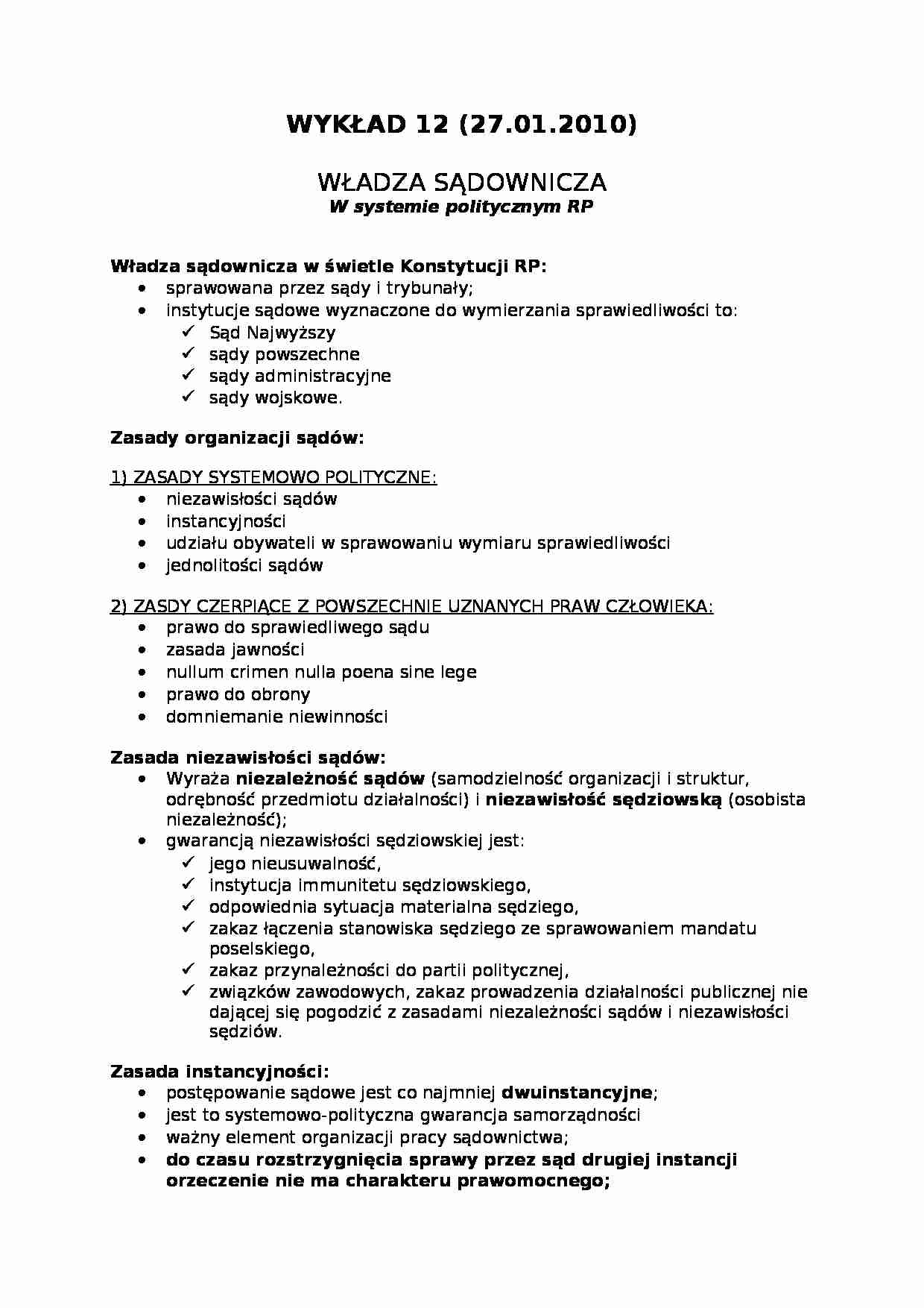 Władza sądownicza w świetle Konstytucji - strona 1