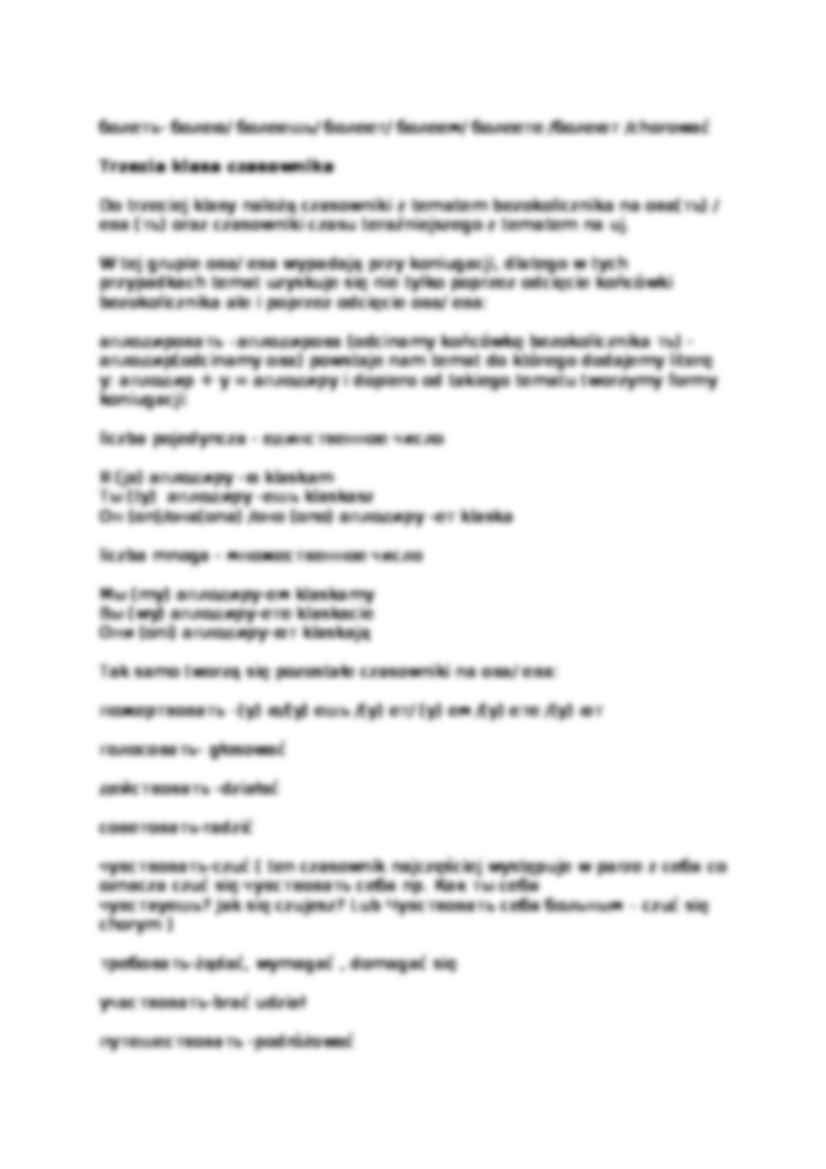 Klasy czasownika - opis i przykłady - strona 3