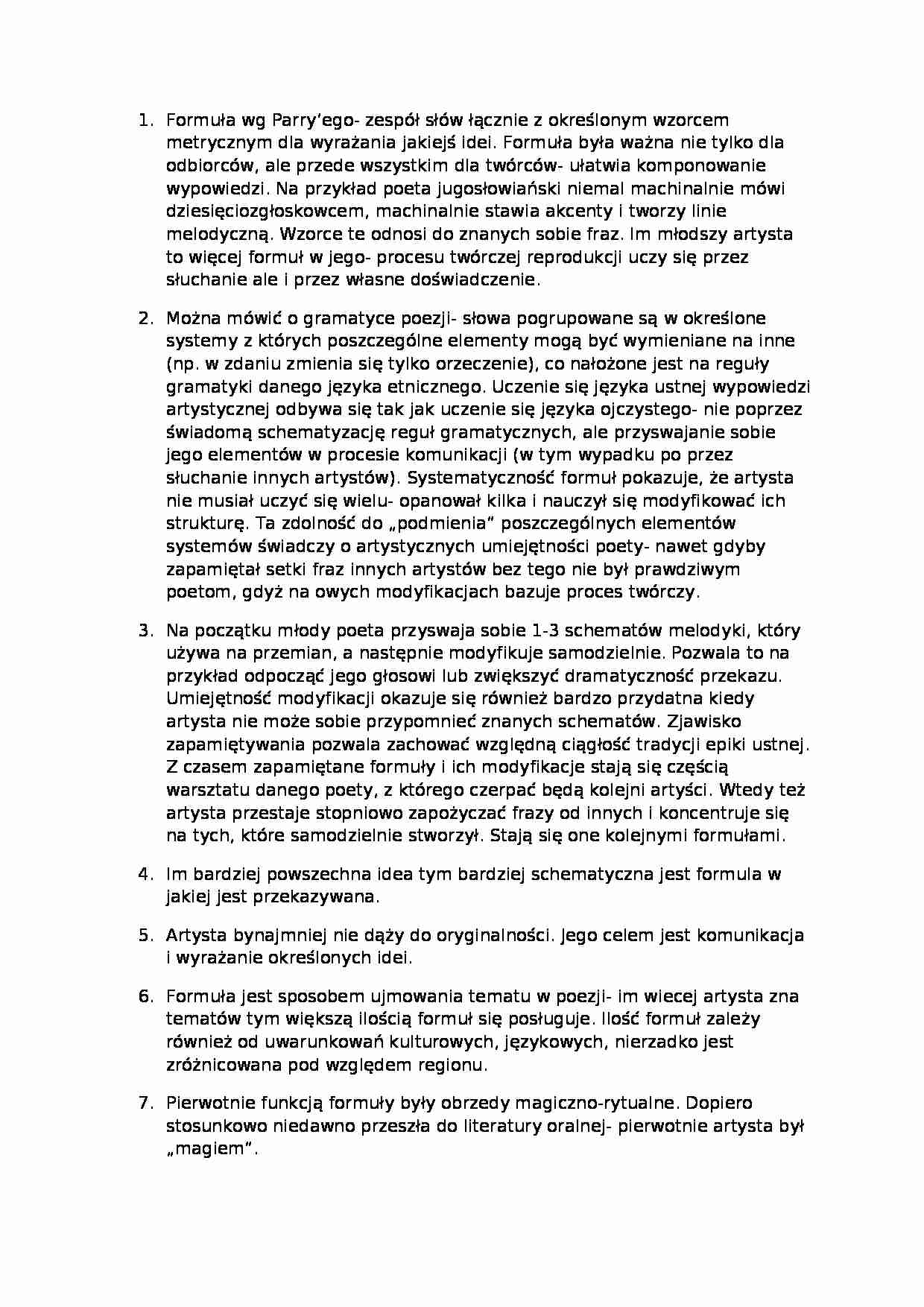 O formule według Parry'ego - strona 1