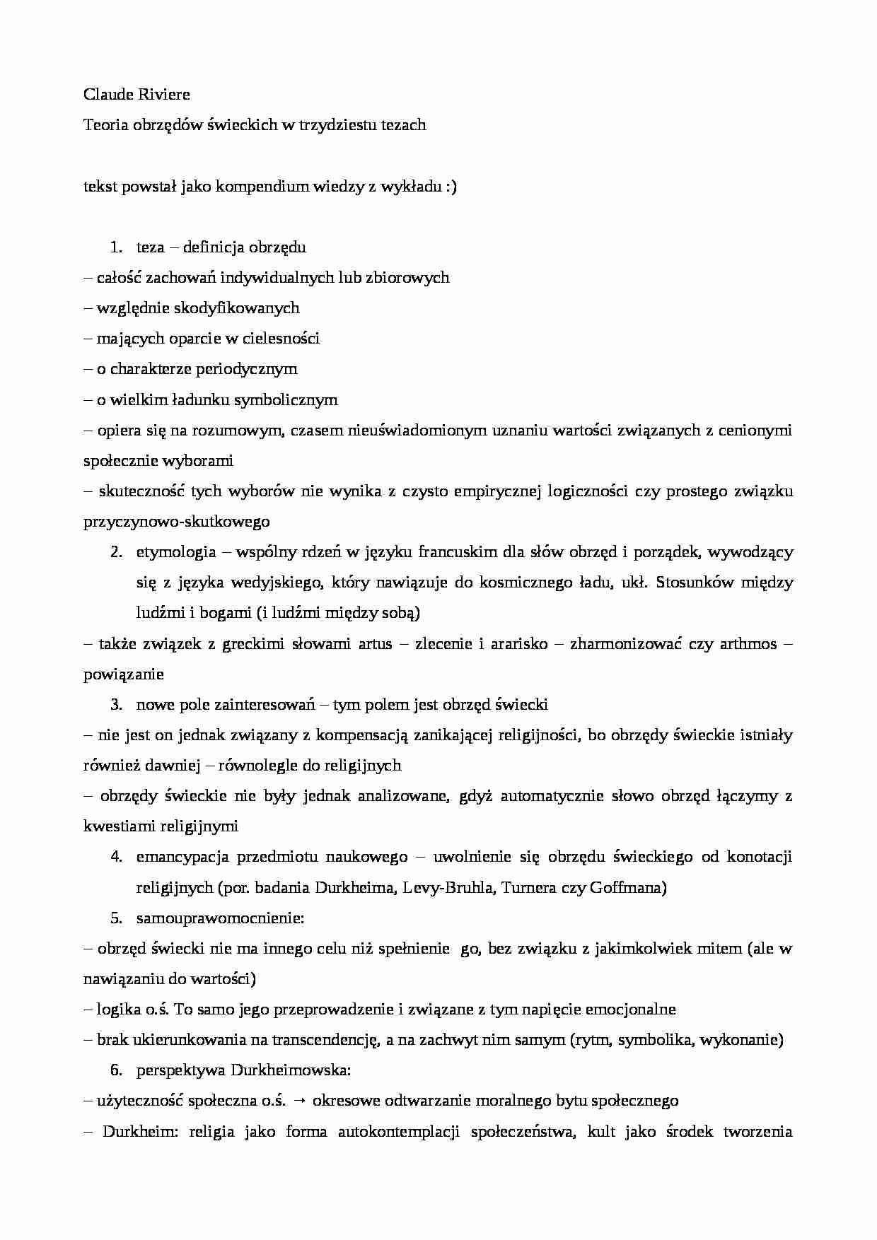 Obrzęd świecki w 30 tezach - strona 1