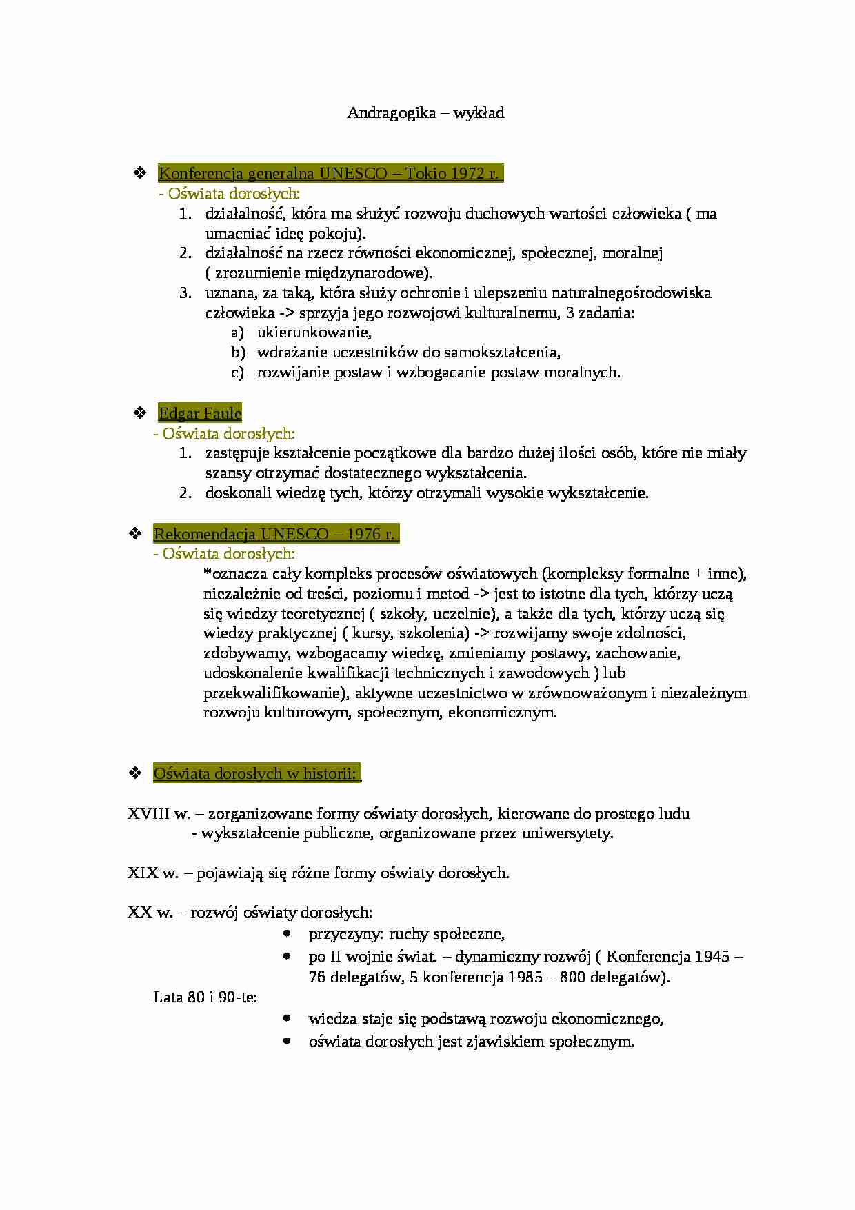 Andragogika- Historia Andragogiki. - strona 1