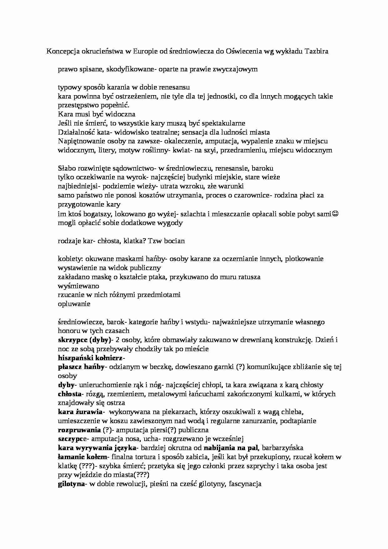 Koncepcja okrucieństwa w Europie - strona 1