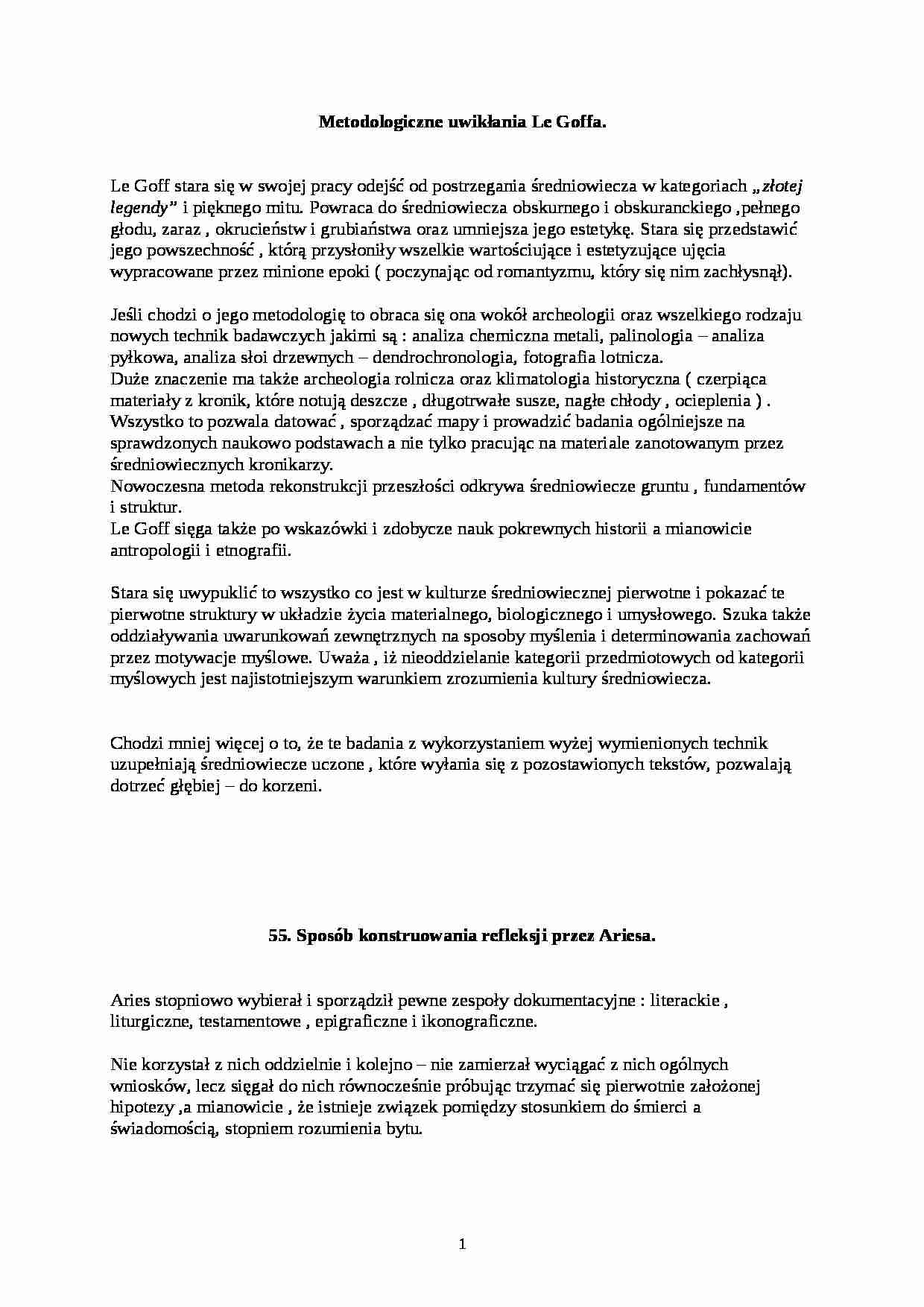 Metodologiczne uwikłania Le Goffa - strona 1