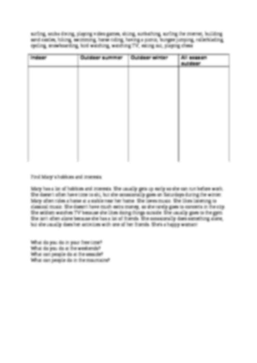 Czas wolny - słówka i ćwiczenia - strona 2