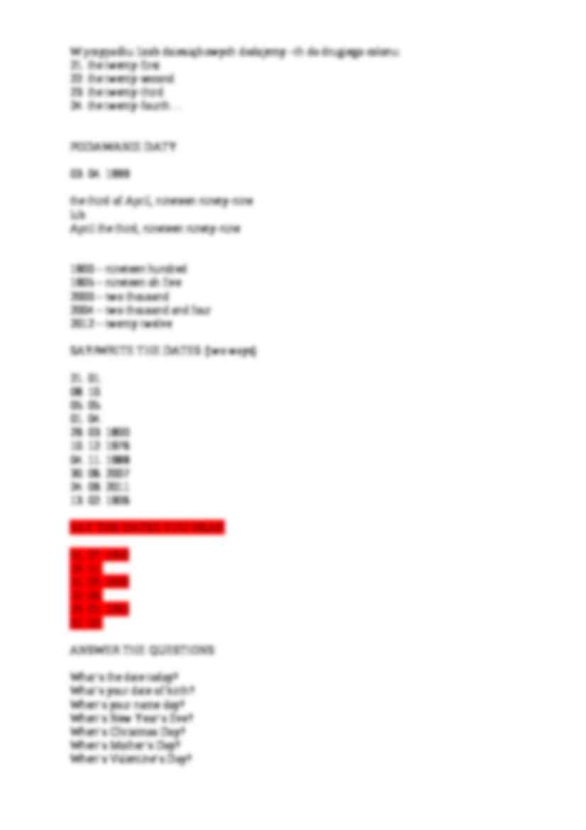 Liczebniki porządkowe - ćwiczenia - strona 2