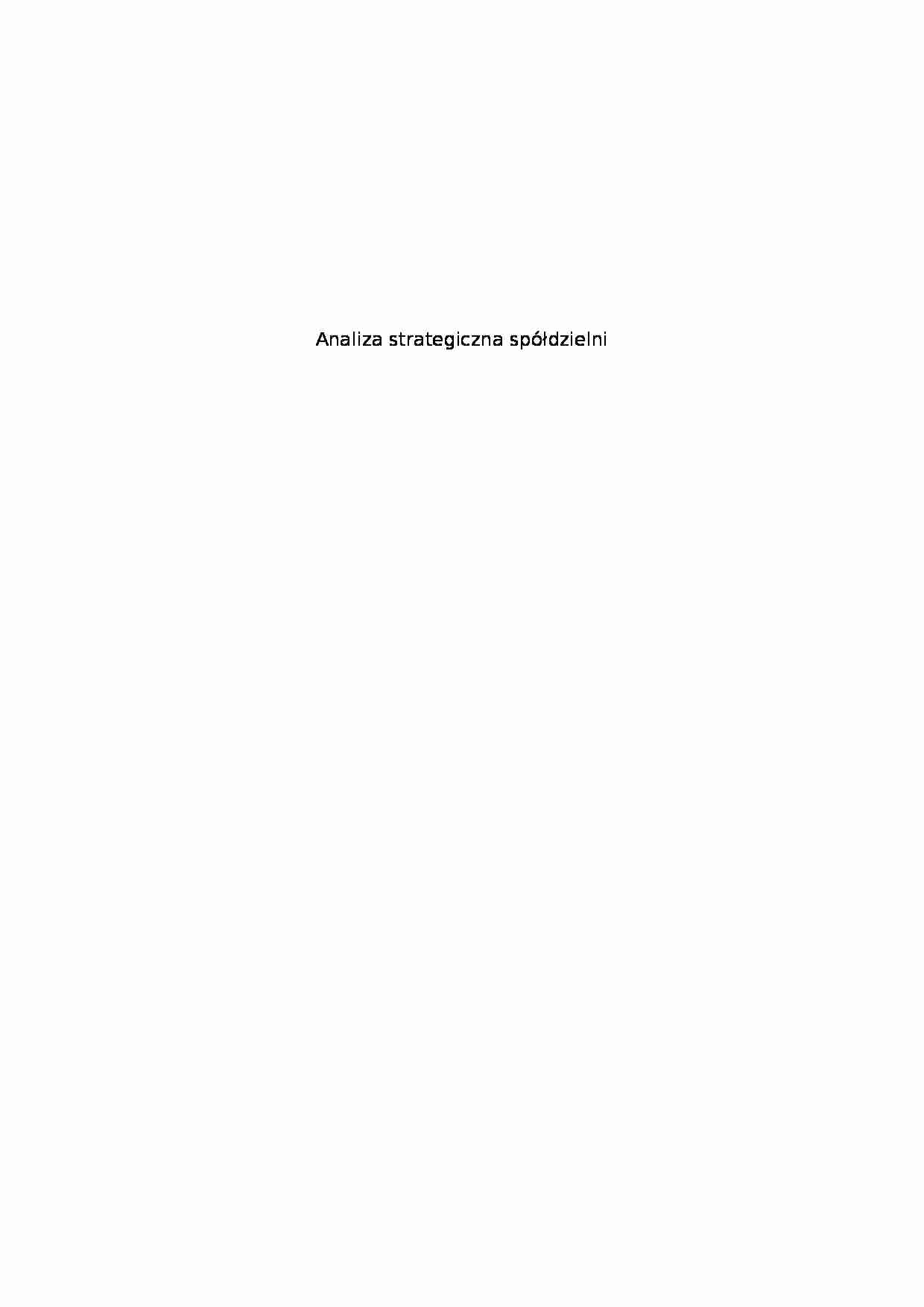 Analiza strategiczna spółdzielni - strona 1