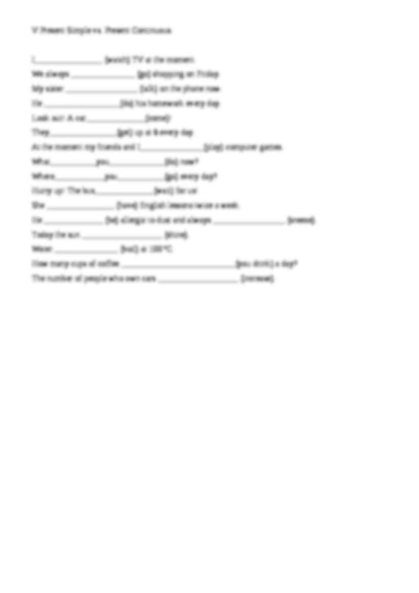 Present Continuous - ćwiczenia - strona 3