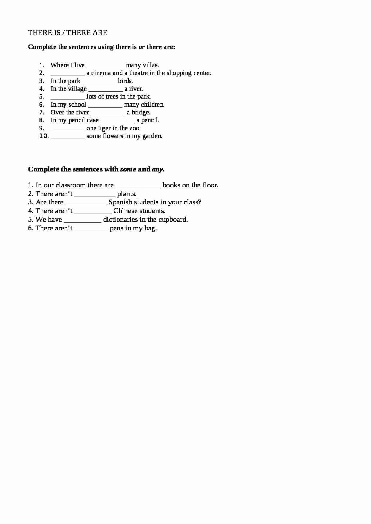 There is, there are - konstrukcje - strona 1