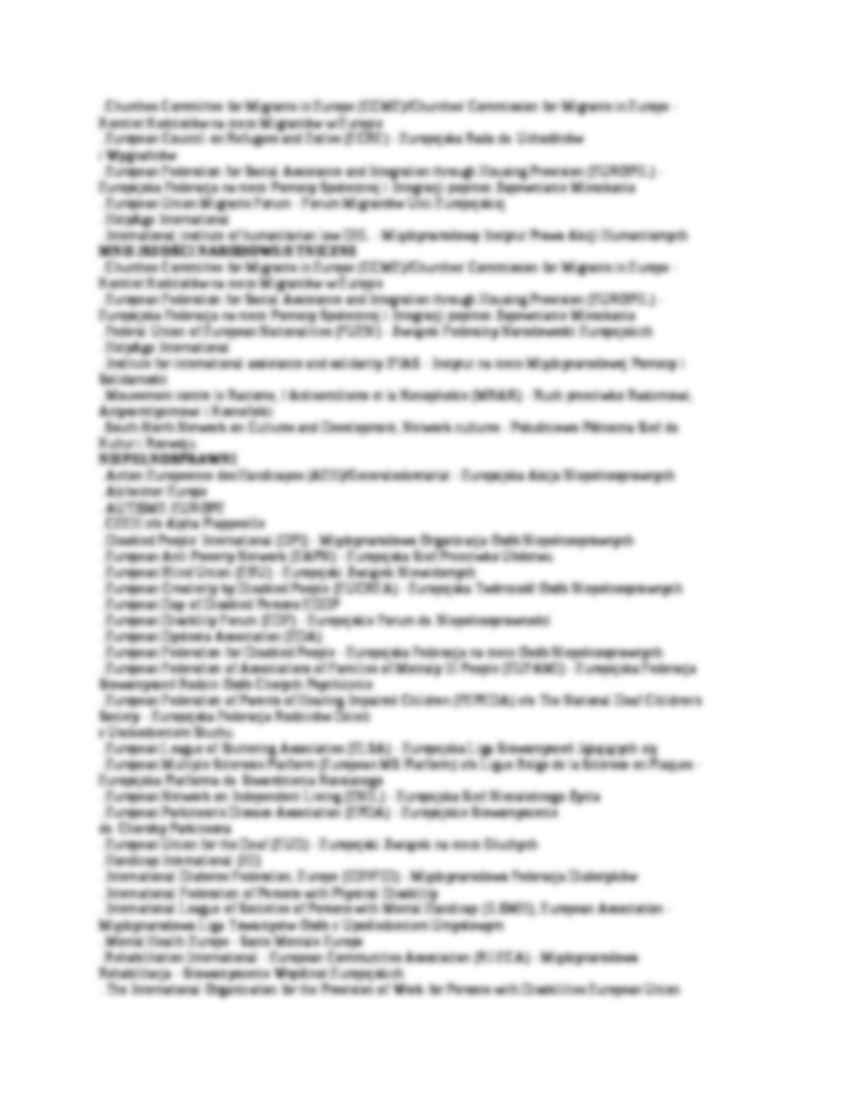 Wybrane europejskie organizacje pozarządowe - strona 3