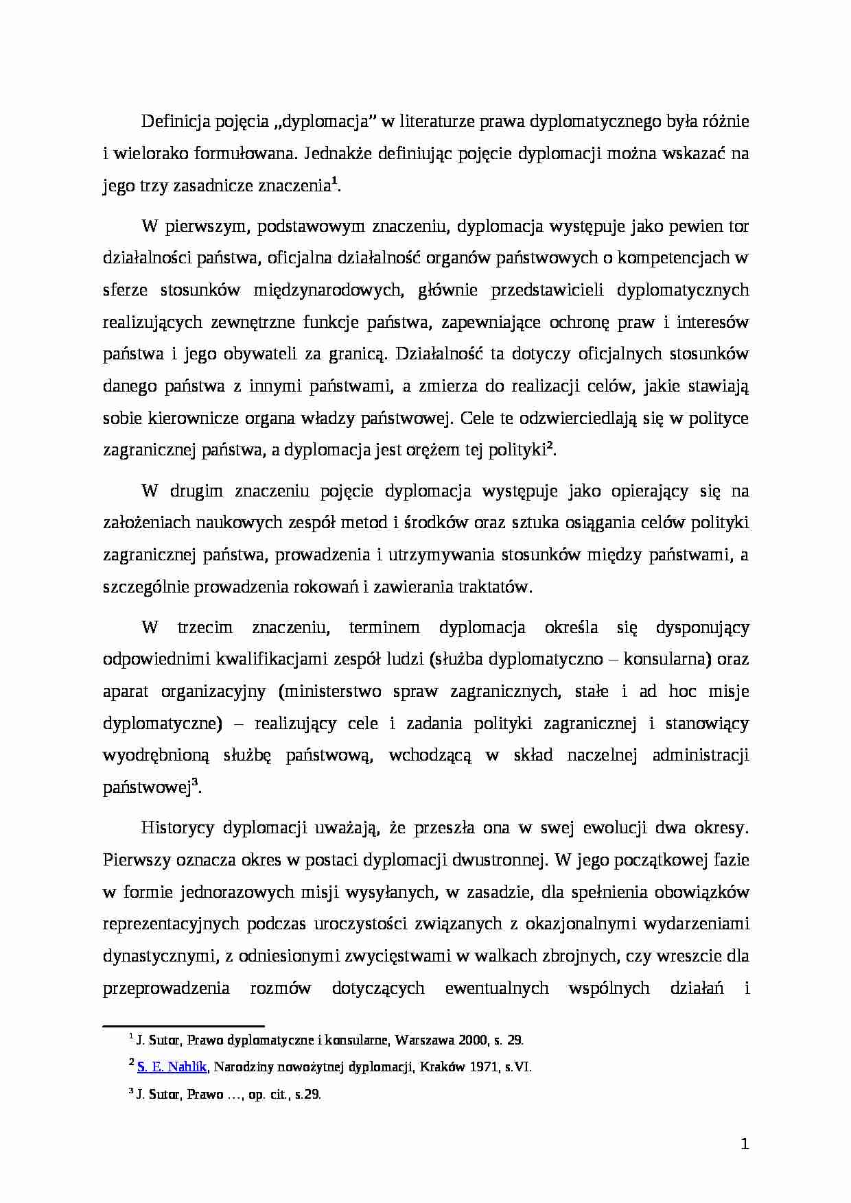 Dyplomacja wielostronna - definicja - strona 1