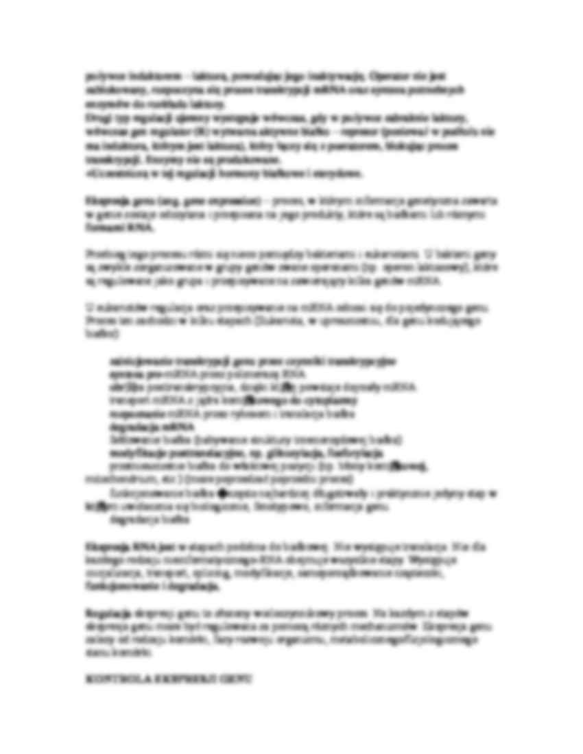 Indukcja, represja genów, kontrola ekspresji - strona 2