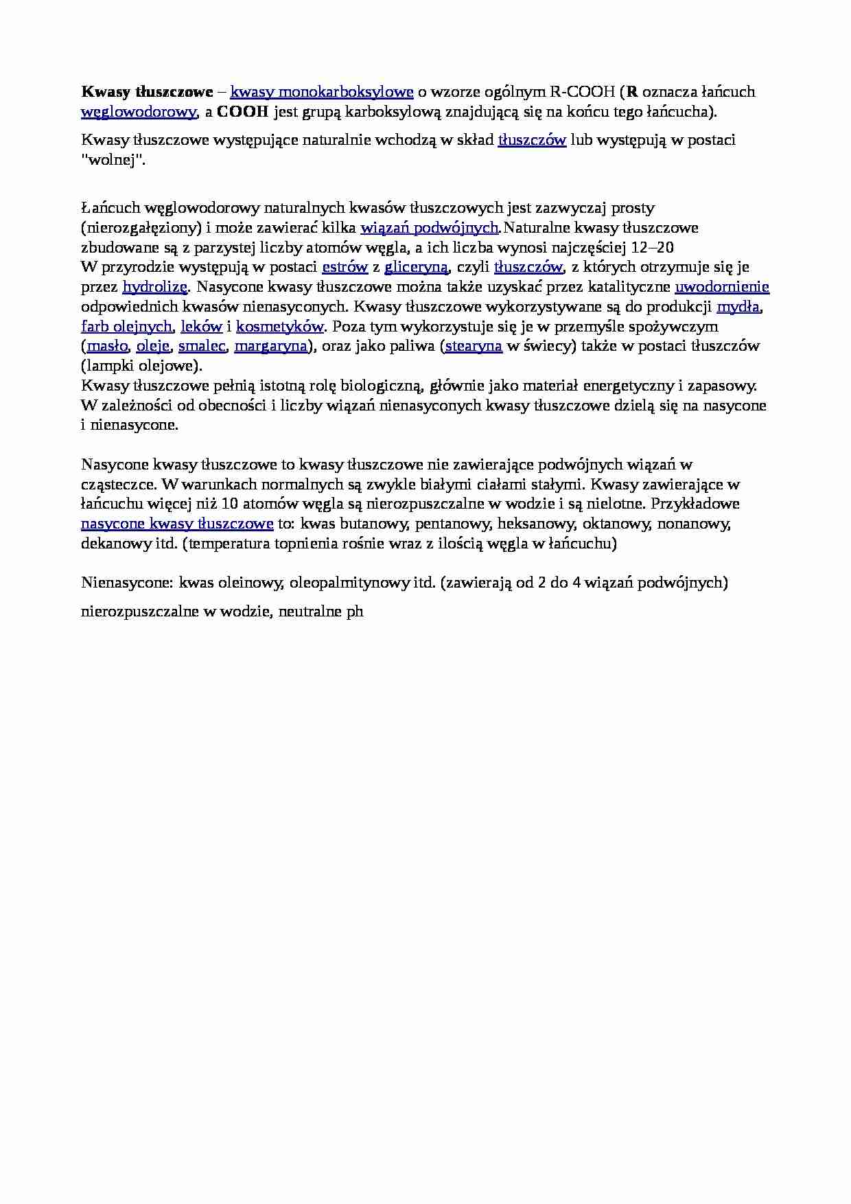 Kwasy tłuszczowe - strona 1