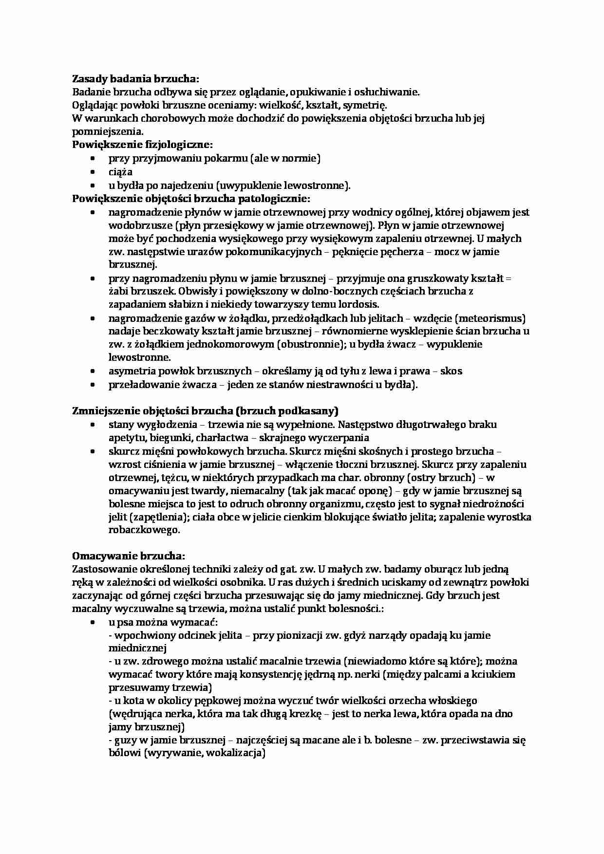 Zasady badania brzucha - strona 1