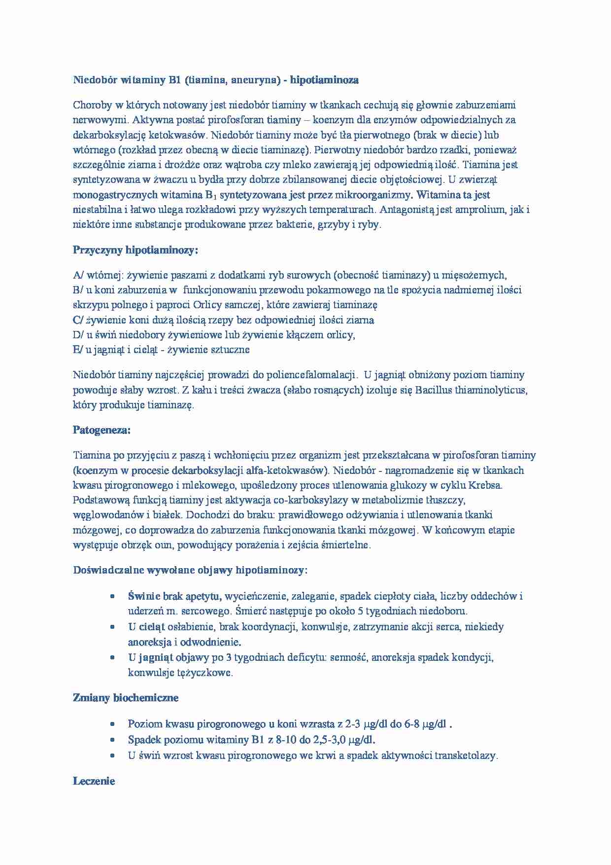 Niedobór witaminy B1 - strona 1