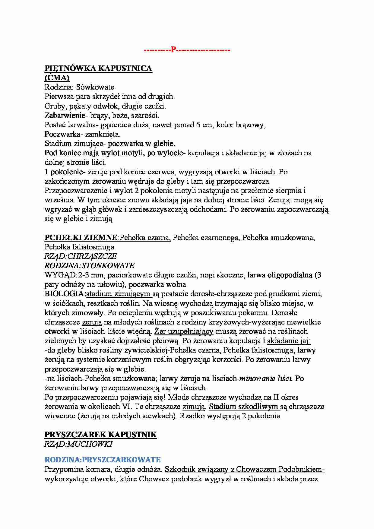 Szkodniki na P - strona 1