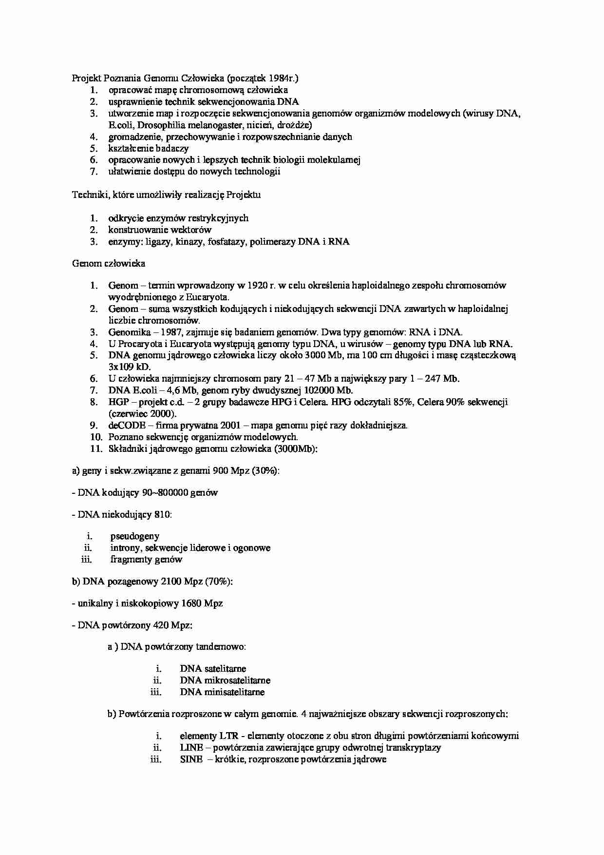 Charakterystyka genomu człowieka - strona 1