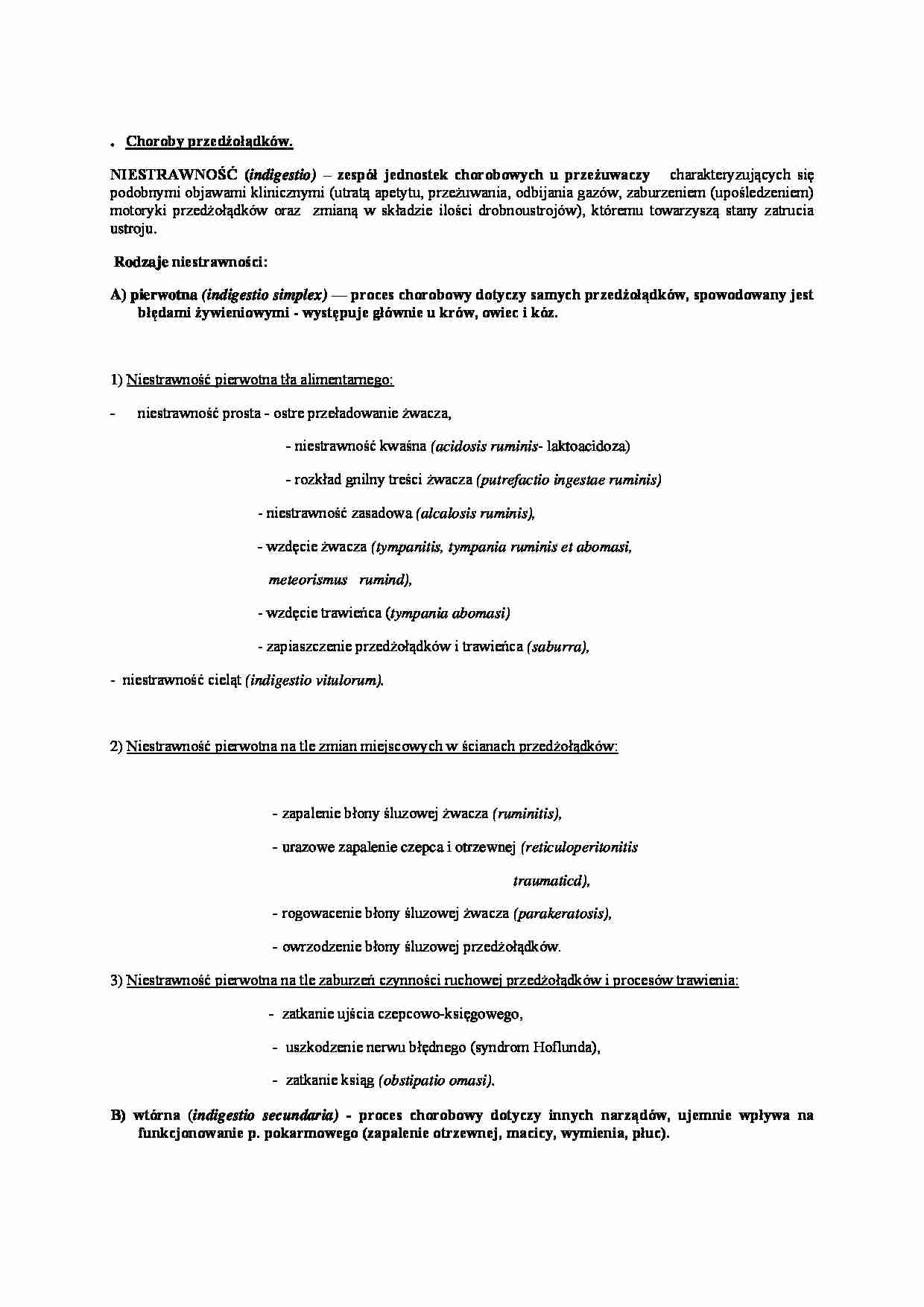 Choroby przedżołądków - strona 1