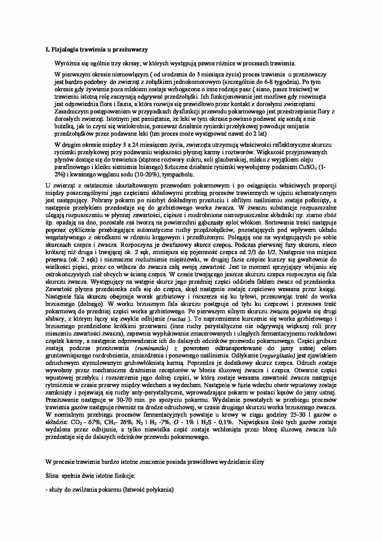 Fizjologia trawienia przeżuwaczy - strona 1
