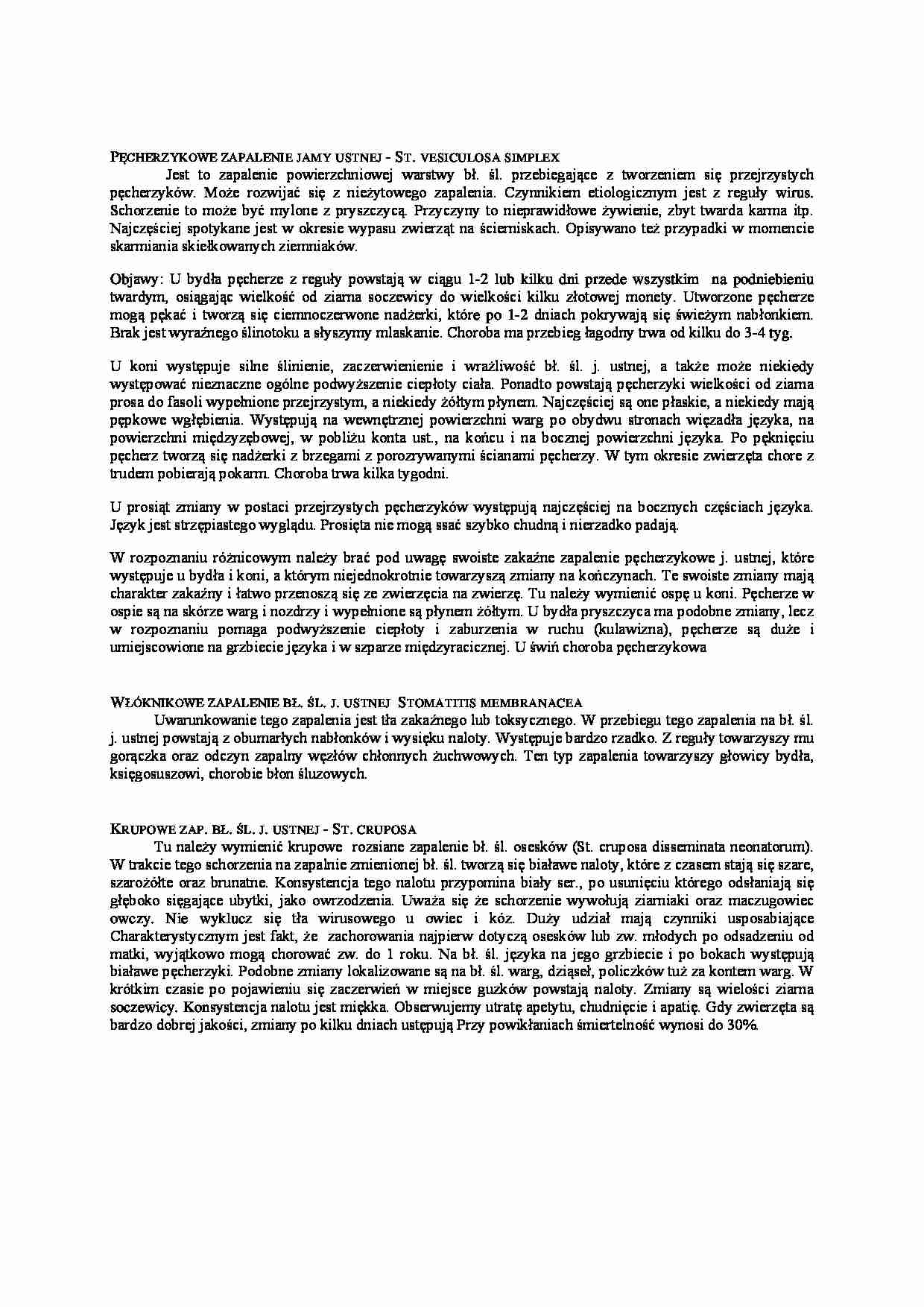  Pęcherzykowe zapalenie jamy ustnej - strona 1
