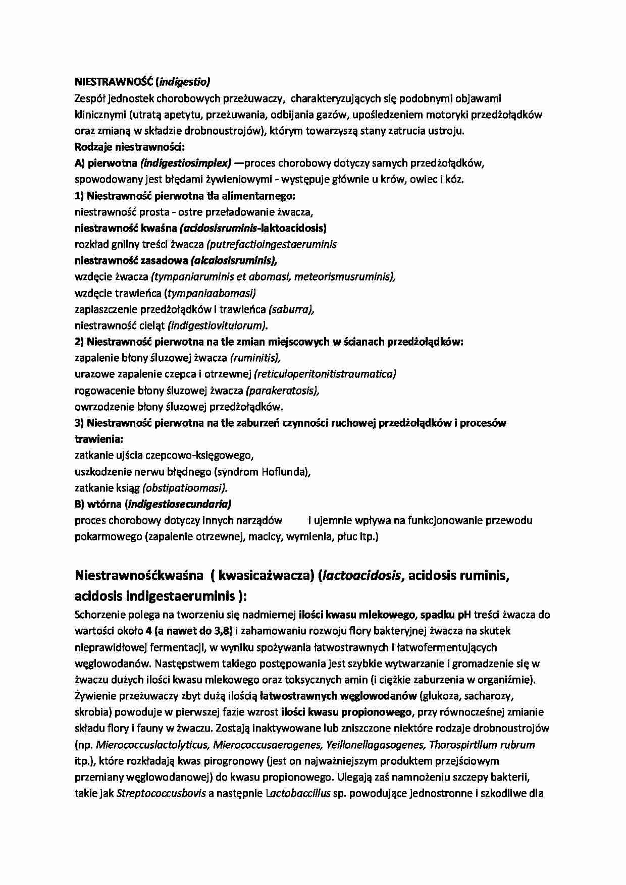 Niestrawność-rodzaje, pojęcie - strona 1