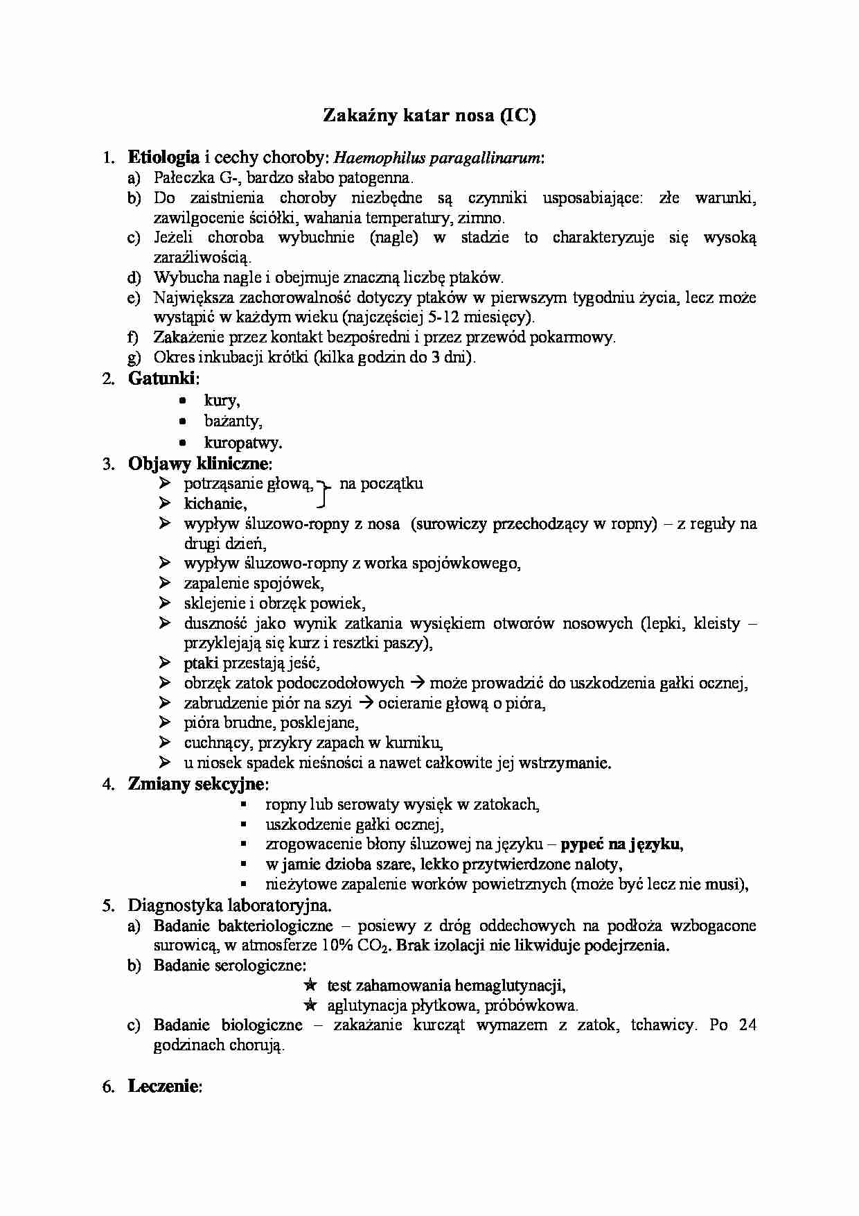 Choroby bakteryjne - zakaźny katar nosa - strona 1