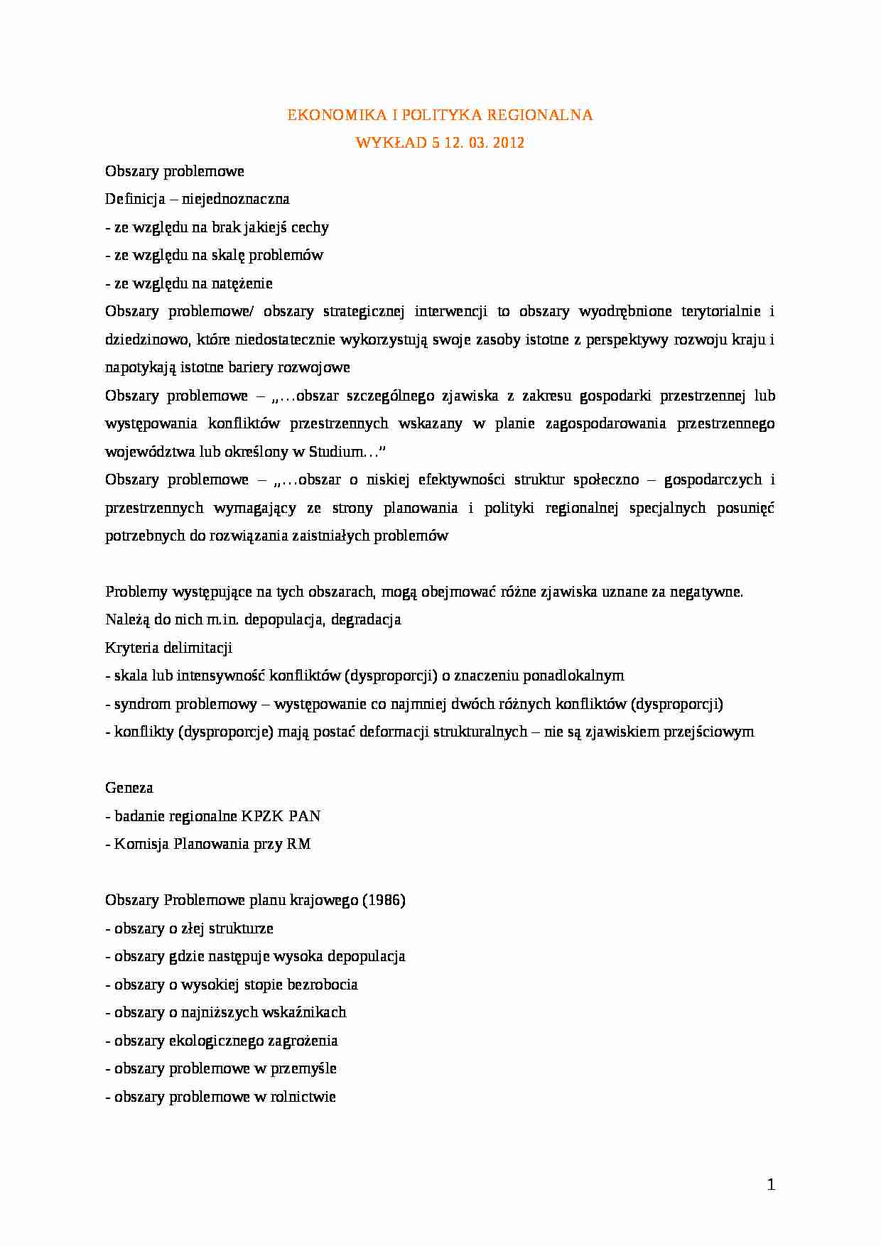 Ekonomi i polityka regionalna-wykład - strona 1