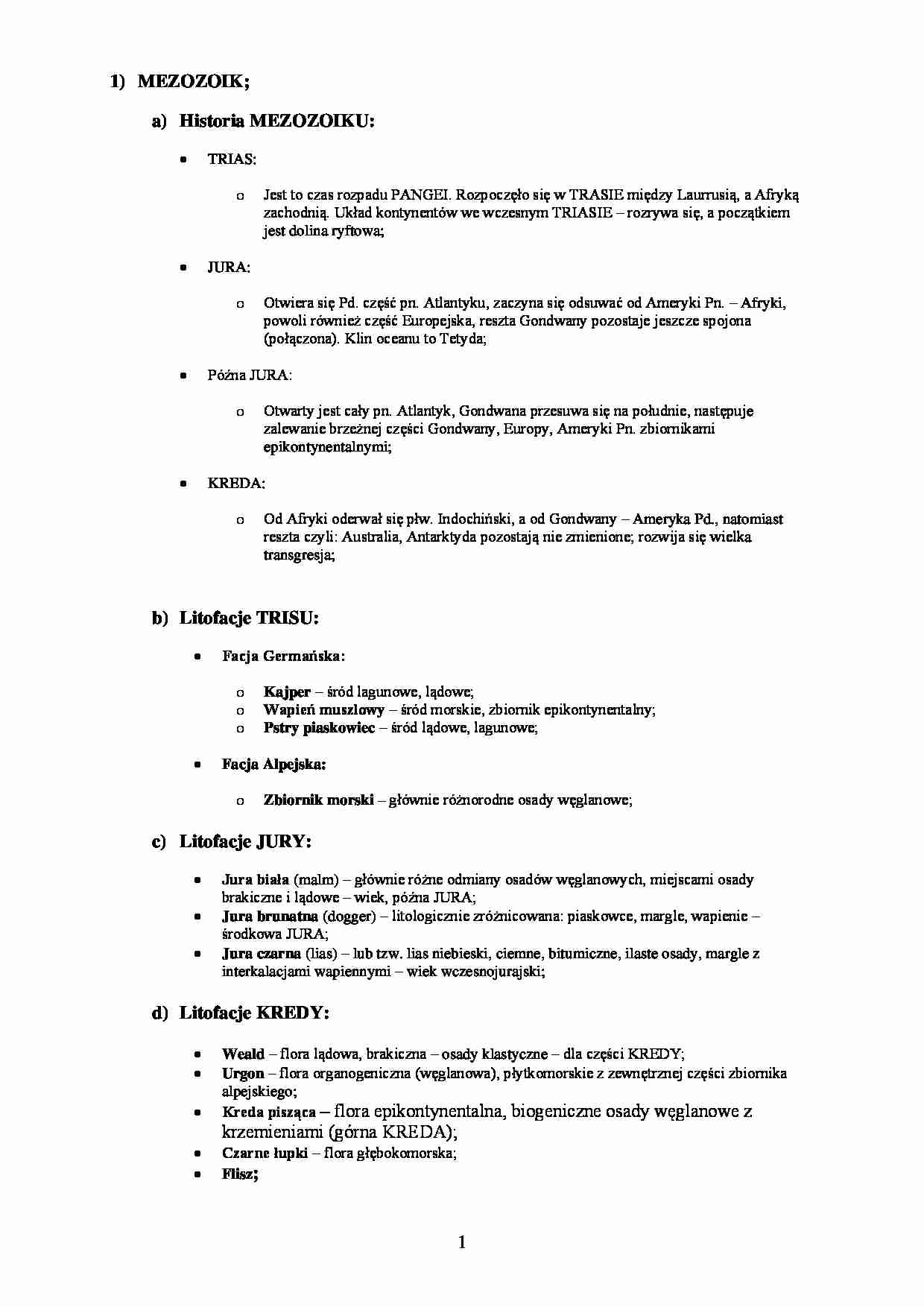 Mezozoik-charakterystyka - strona 1