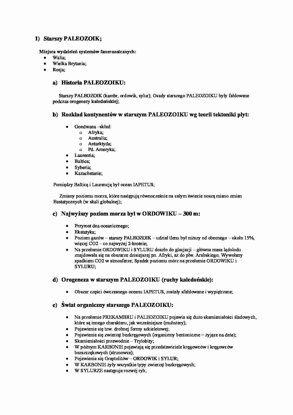 Starszy Paleozoik-charakterystyka - strona 1