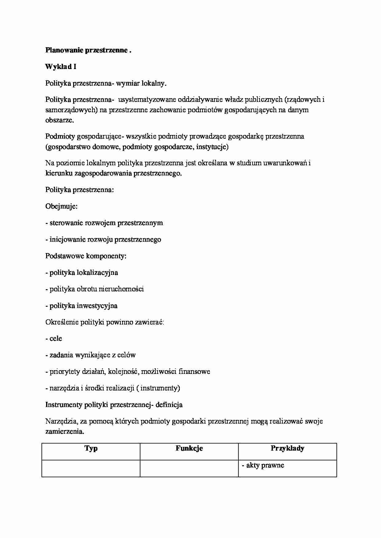  Planowanie przestrzenne-wykład - strona 1