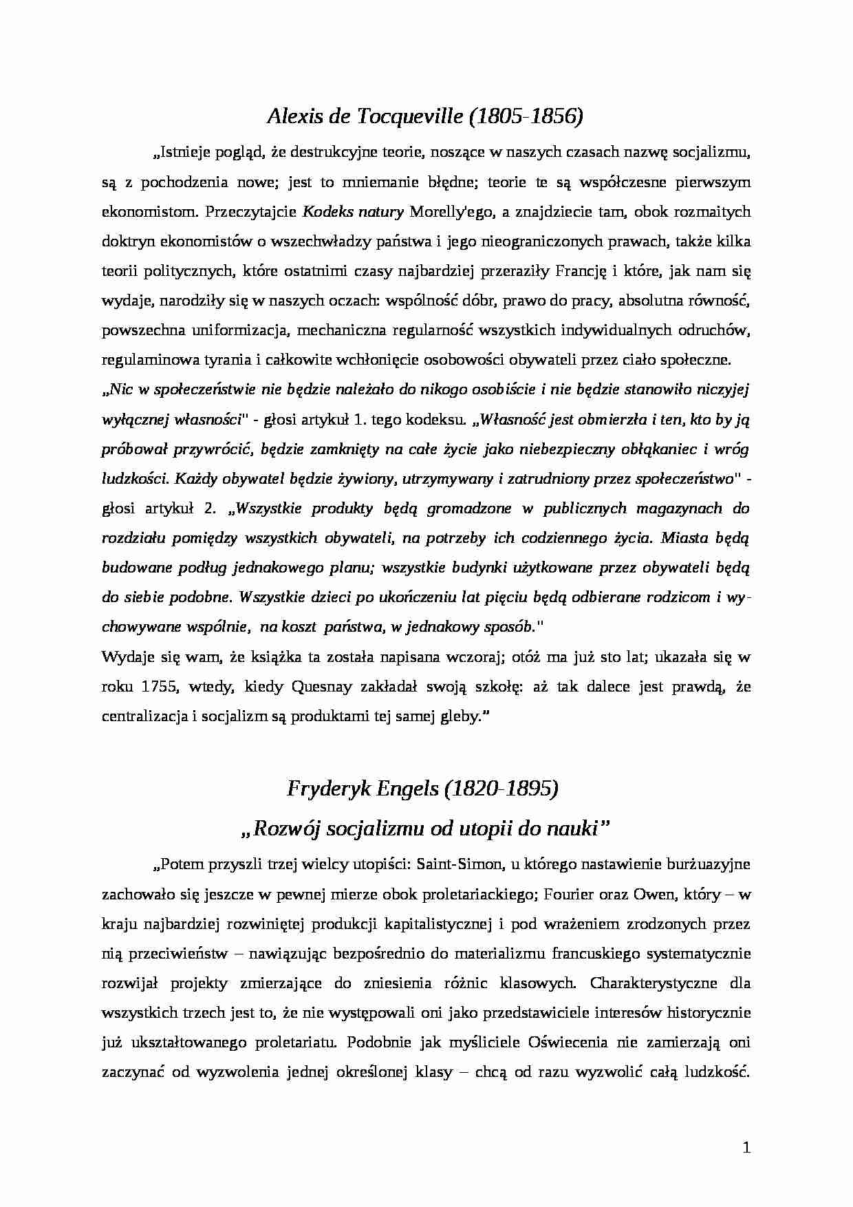 Socjalizm utopijny - źródła  - strona 1