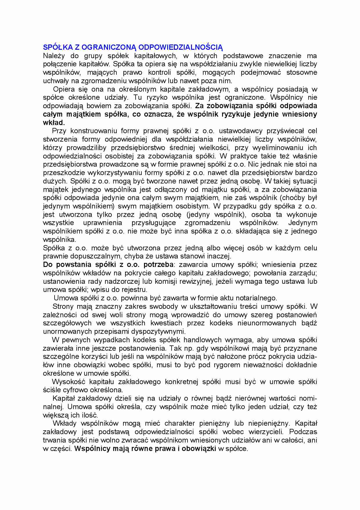 Spółka z ograniczoną odpowiedzialnością - komisja rewizyjna - strona 1