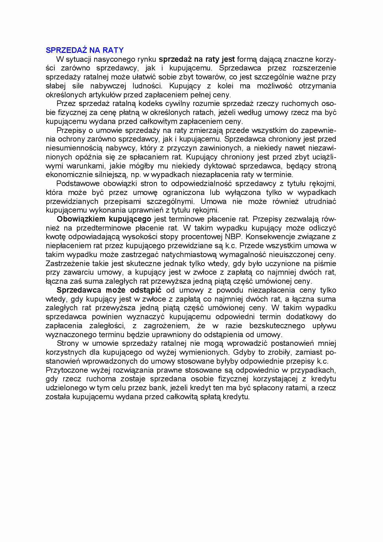 Sprzedaż na raty - strona 1