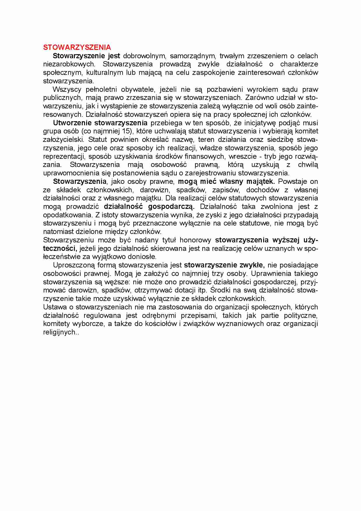 Prawo handlowe - stowarzyszenia - strona 1