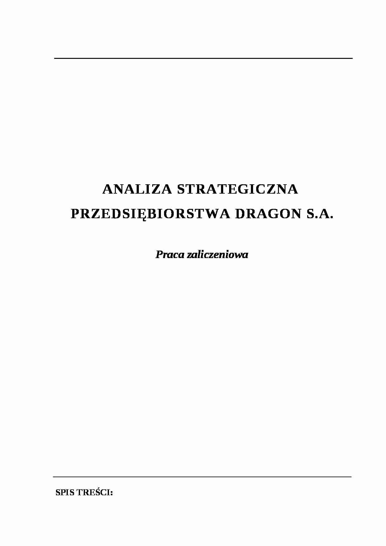 Analiza strategiczna - praca zaliczeniowa - strona 1