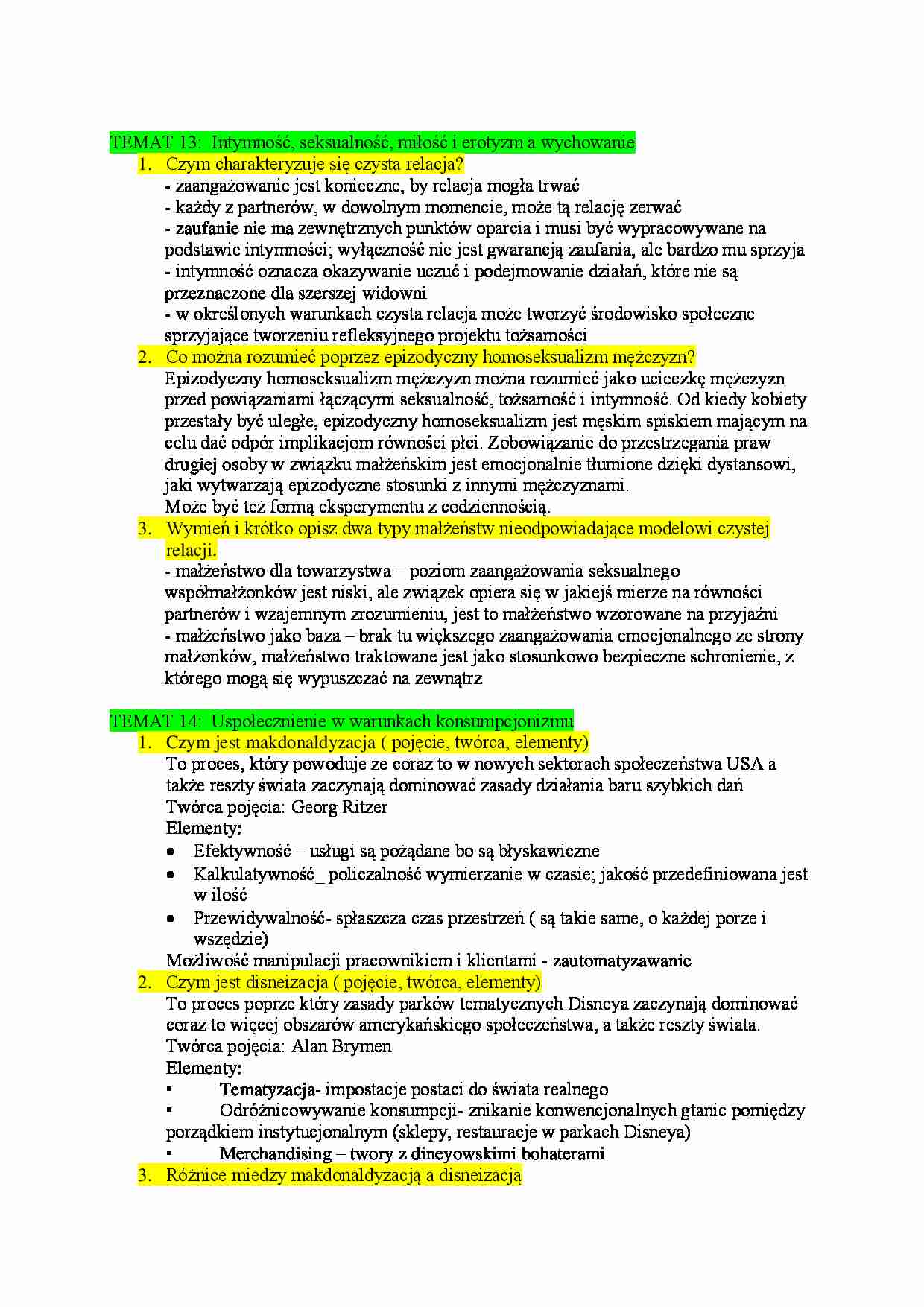Socjologia wychowania - 13 i 14 - strona 1